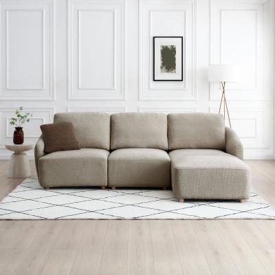 Como Taupe Boucle Fabric 3 Seater Modular Sofa