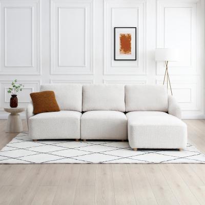 Como Natural Boucle Fabric 3 Seater Modular Sofa