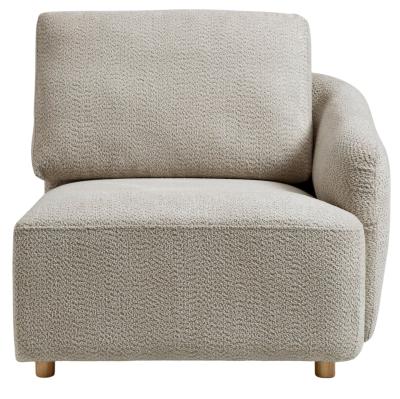 Product photograph of Como Taupe Boucle Fabric Right Hand Facing End Chair from Choice Furniture Superstore