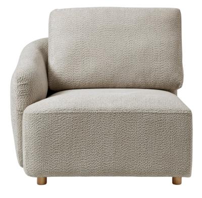 Product photograph of Como Taupe Boucle Fabric Left Hand Facing End Chair from Choice Furniture Superstore