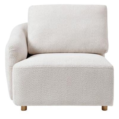 Product photograph of Como Natural Boucle Fabric Left Hand Facing End Chair from Choice Furniture Superstore