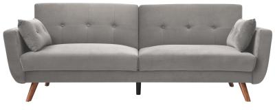 Oslo Grey Velvet Fabric Click Clack 2 Seater Sofa Bed