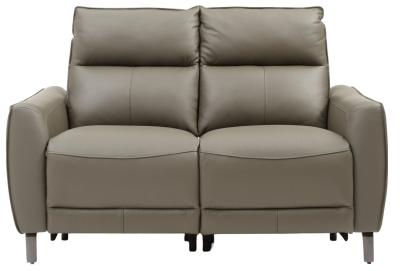 Brooke Taupe Leather 2 Seater Electric Recliner Sofa