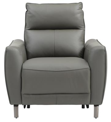 Brooke Grey Leather Electric Recliner Armchair