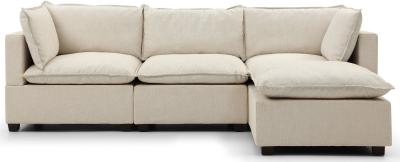 Product photograph of Moda Natural Boucle Fabric Corner Sofa from Choice Furniture Superstore