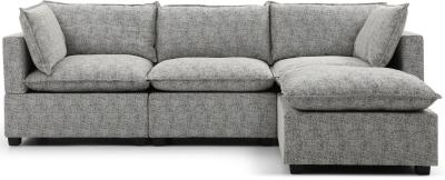 Product photograph of Moda Light Grey Boucle Fabric Corner Sofa from Choice Furniture Superstore
