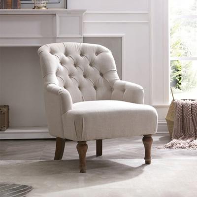 Bianca Antheia Cream Linen Fabric Armchair Bianca Antheia Cream Linen Fabric Armchair