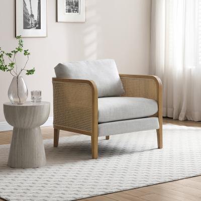 Mabel Antheia Textured Linen Grey Fabric Armchair Mabel Antheia Textured Linen Grey Fabric Armchair