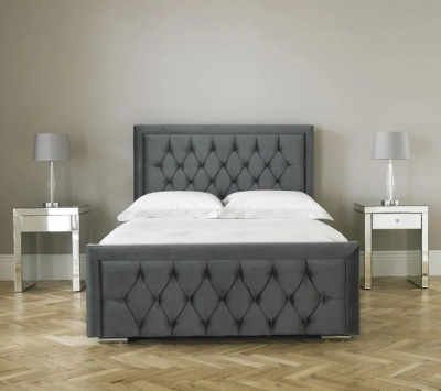 Product photograph of Hyder Sandringham Grey Fabric Bed from Choice Furniture Superstore