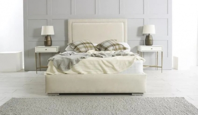 Product photograph of Hyder Lola Cream Fabric Bed from Choice Furniture Superstore