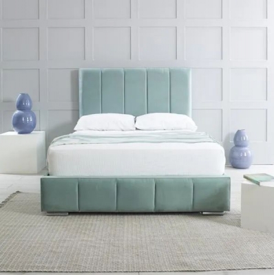 Product photograph of Hyder Polly Green Fabric Bed from Choice Furniture Superstore