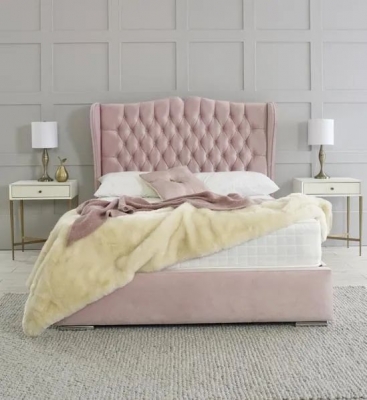 Product photograph of Hyder Rosie Pink Fabric Bed from Choice Furniture Superstore