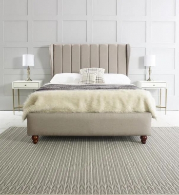 Product photograph of Hyder Lexi Beige Fabric Bed from Choice Furniture Superstore
