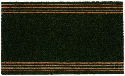 Astley Printed 4 Stripes Green Pvc Backed Coir Doormat Set Of 2