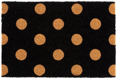 Astley Printed Spots Natural Pvc Backed Coir Doormat 40cm X 60cm