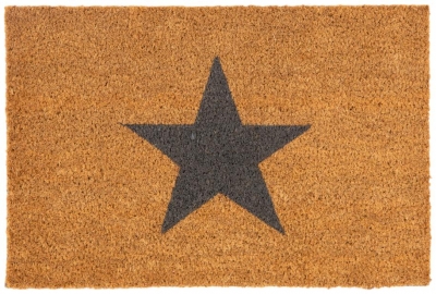 Astley Printed Star Natural Pvc Backed Coir Doormat 40cm X 60cm