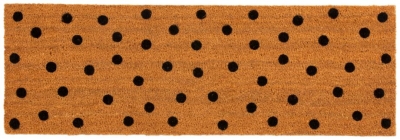 Astley Printed Totally Dotty Natural Pvc Backed Coir Doormat 40cm X 120cm