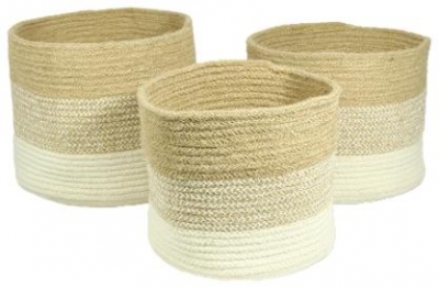 Product photograph of Barking Natural Jute Nested Basket - Set Of 3 from Choice Furniture Superstore