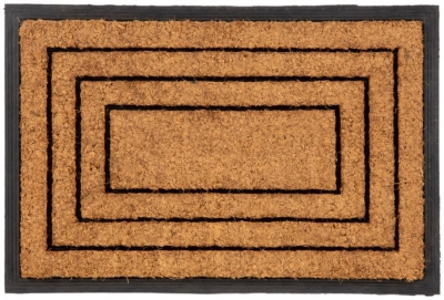 Product photograph of Chadderton Border Natural Rubber Backed Coir Rubber Doormat - 40cm X 60cm from Choice Furniture Superstore