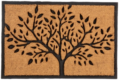 Chadderton Tree Of Life Natural Rubber Backed Coir Rubber Doormat Set Of 2