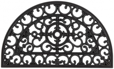 Radcliffe Iron Half Moon Black Rubber Backed Rubber Doormat 45cm X 75cm