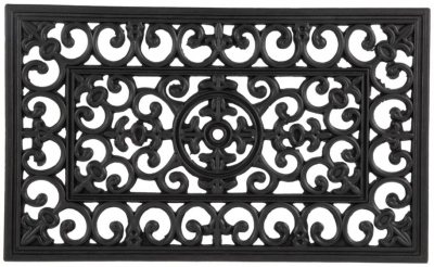 Radcliffe Rubber Iron Black Rubber Backed Rubber Doormat 45cm X 75cm