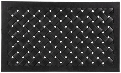 Product photograph of Reddish Lattice Black Rubber Backed Rubber Doormat - 45cm X 75cm from Choice Furniture Superstore