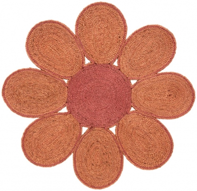 Product photograph of Spinningfields Jute Flower Rug from Choice Furniture Superstore