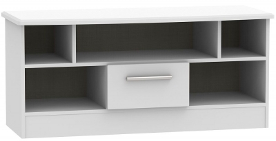 Product photograph of Knightsbridge Grey Matt 1 Drawer Open Tv Unit from Choice Furniture Superstore