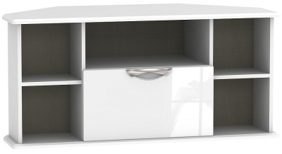 Product photograph of Camden High Gloss 1 Drawer Corner Tv Unit from Choice Furniture Superstore