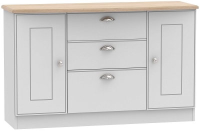 Product photograph of Victoria 2 Door 3 Drawer Sideboard Riviera Oak from Choice Furniture Superstore