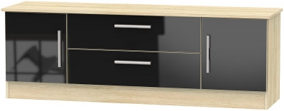 Product photograph of Contrast 2 Door 2 Drawer Wide Tv Unit from Choice Furniture Superstore