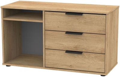 Product photograph of Hong Kong Nebraska Oak 3 Drawer Tv Unit With Glides Legs from Choice Furniture Superstore