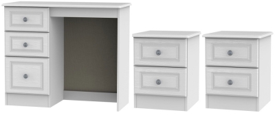 Image of Pembroke 3 Piece Bedroom Set with 2 Drawer Bedside
