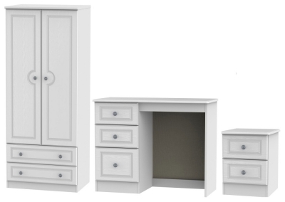Image of Pembroke 3 Piece Bedroom Set with 2 Drawer Wardrobe
