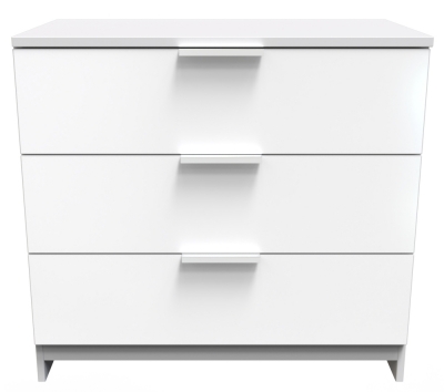 Product photograph of Plymouth White Gloss 3 Drawer Chest from Choice Furniture Superstore