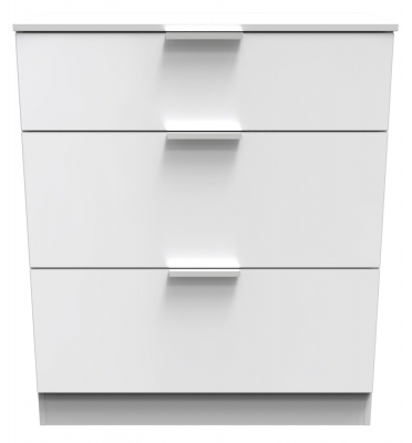 Product photograph of Plymouth White Gloss 3 Drawer Deep Chest from Choice Furniture Superstore