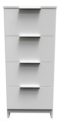 Plymouth White Gloss 4 Drawer Bedside Cabinet