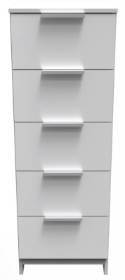 Product photograph of Plymouth White Gloss 5 Drawer Bedside Cabinet from Choice Furniture Superstore