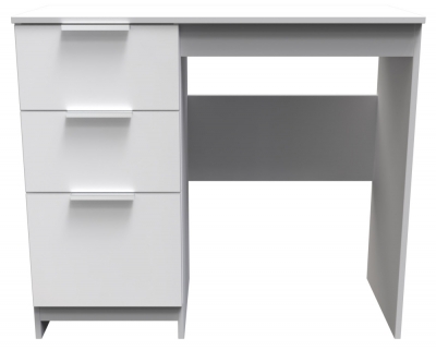 Product photograph of Plymouth White Gloss Single Pedestal Dressing Table from Choice Furniture Superstore