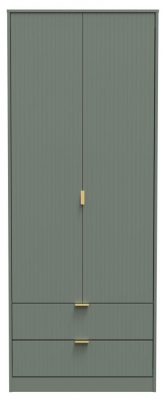 Product photograph of Nashville Reed Green 2 Door 2 Drawer 2ft 6in Plain Combi Wardrobe from Choice Furniture Superstore