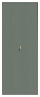 Product photograph of Nashville Reed Green 2 Door 2ft 6in Plain Wardrobe from Choice Furniture Superstore