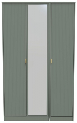 Product photograph of Nashville Reed Green 3 Door Tall Mirror Wardrobe from Choice Furniture Superstore