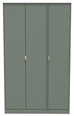 Product photograph of Nashville Reed Green 3 Door Tall Plain Wardrobe from Choice Furniture Superstore