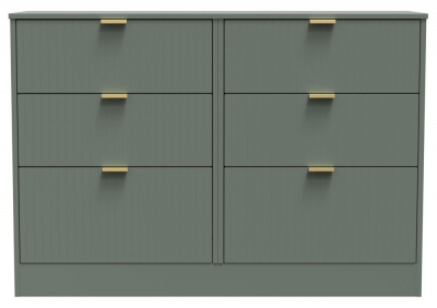 Product photograph of Nashville Reed Green 6 Drawer Midi Chest from Choice Furniture Superstore