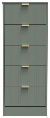 Product photograph of Nashville Reed Green 5 Drawer Tall Chest from Choice Furniture Superstore