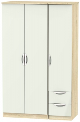 Product photograph of Camden 3 Door 2 Right Drawer Plain Wardrobe - High Gloss Kaschmir And Bardolino from Choice Furniture Superstore