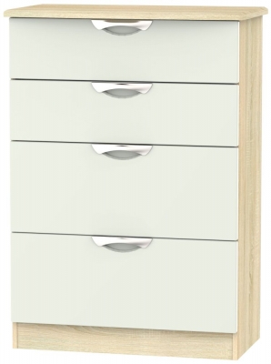 Product photograph of Camden 4 Drawer Deep Chest - High Gloss Kaschmir And Bardolino from Choice Furniture Superstore