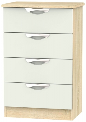 Product photograph of Camden 4 Drawer Midi Chest - High Gloss Kaschmir And Bardolino from Choice Furniture Superstore