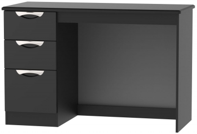 Product photograph of Camden 3 Drawer Desk - High Gloss Black from Choice Furniture Superstore